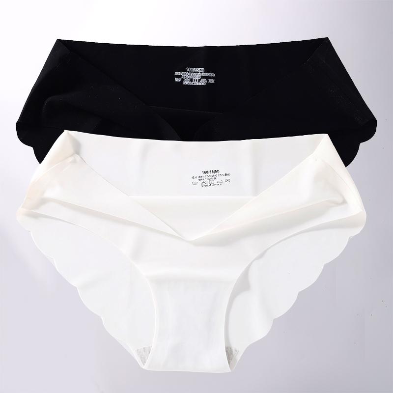 2PCS/Set M-XL Seamless Ice Silk Sexy Women Panties Pantys 7 Solid Colors Breathable Pantys Underwear For Girls Lingerie