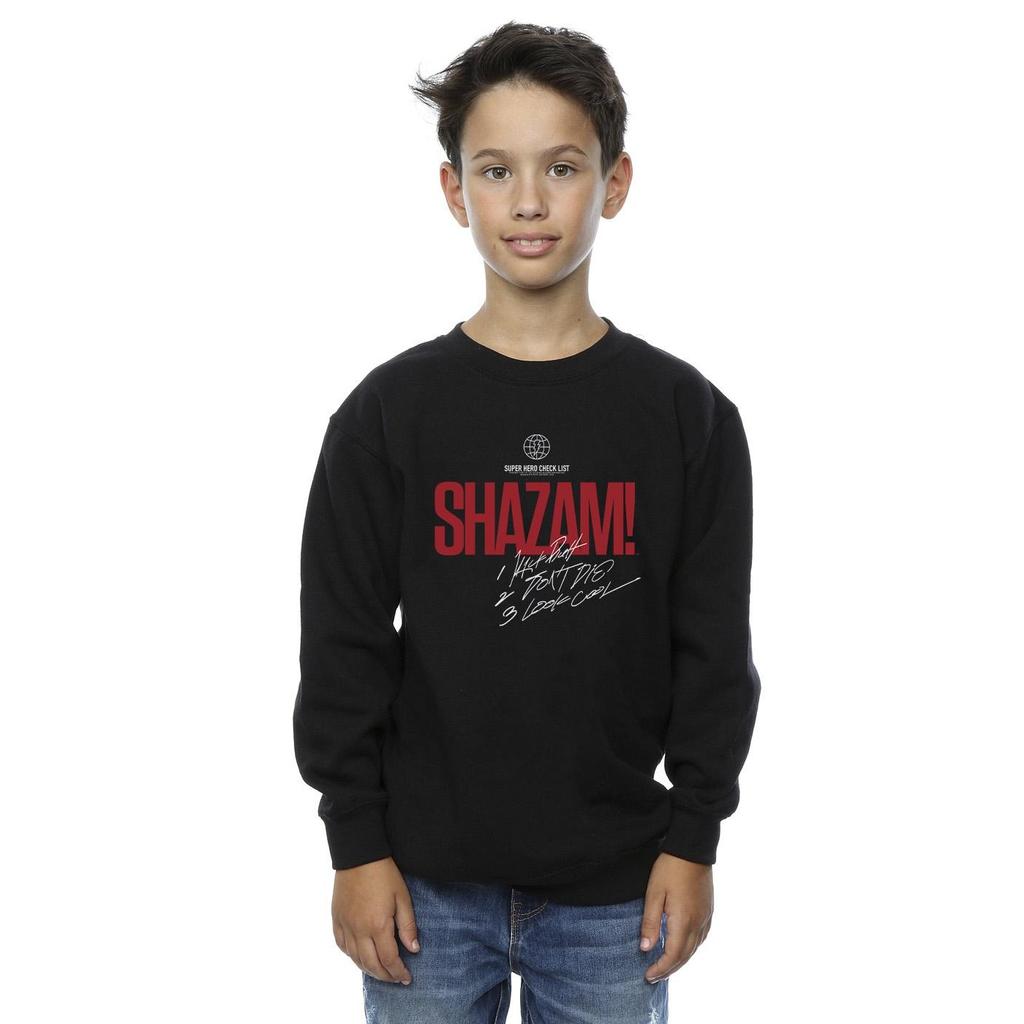 DC Comics Boys Shazam Fury Of The Gods Super Hero Checklist Sweatshirt