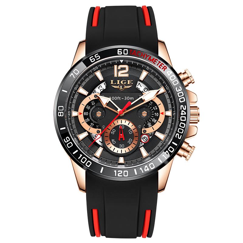 FOXBOX Military Watch Waterproof Luminous Soft Silicone Mens Quartz Wristwatches Fashion Chronograph Calendar Sport Man Watch
