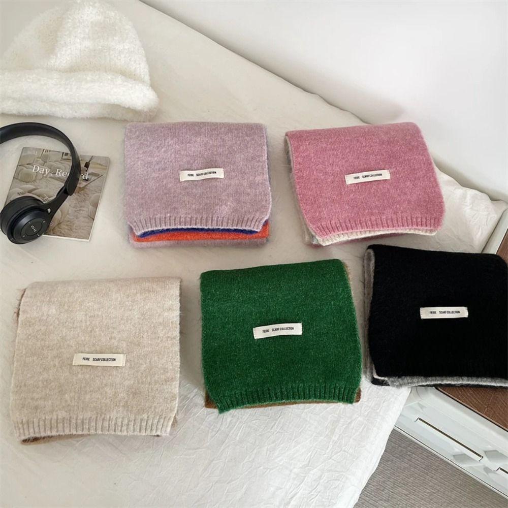 Striped Knitted Scarves Korean Style Neckerchief Shawl New Wool Scarf L Women