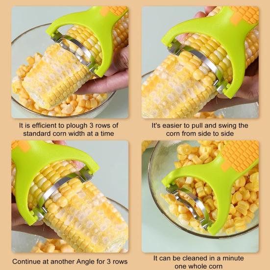 1/2/3/4Pcs Corn Peeler Stainless Steel Corn Grain Remover Ergonomic Handle Corn Cob Separator Efficient Corn Husker Separator Corn Shucker Tool