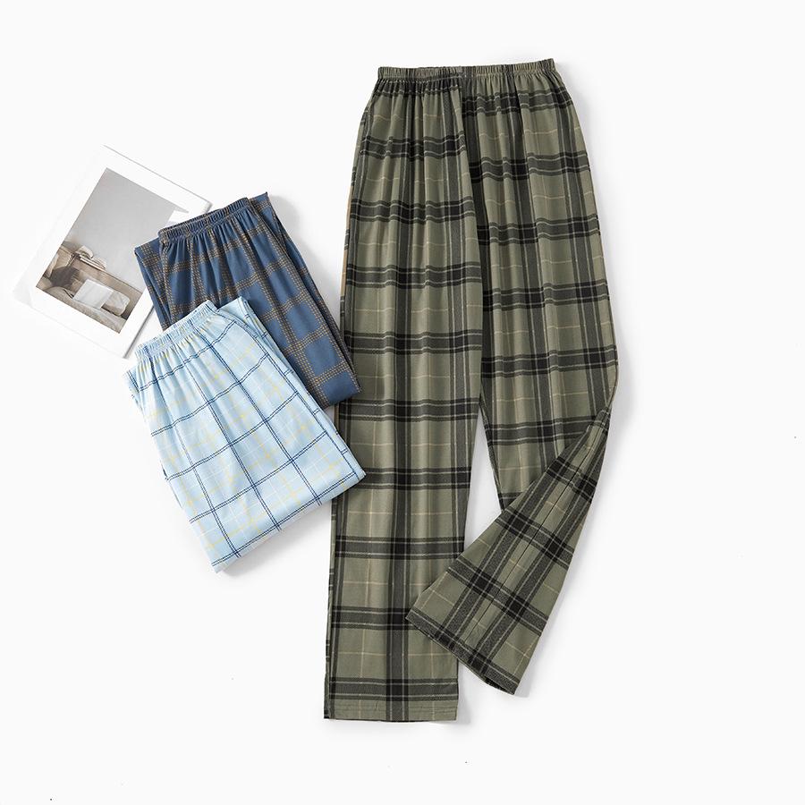 Мужские хлопковые пижамные штаны с двойными карманами 2024 года — легкие, повседневные, весна/осень