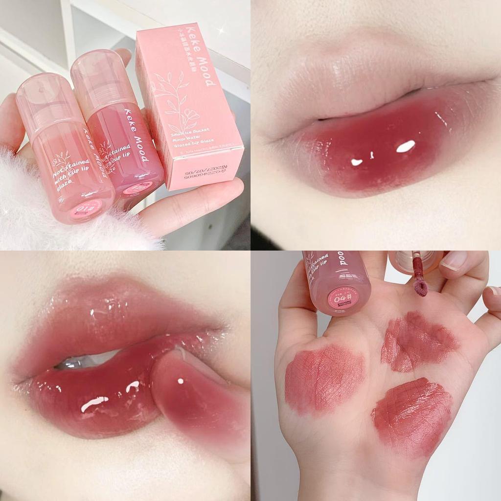 Kekemood Mirror Gloss Lip Glaze: Hydrating, Clear, Plumping, Whitening, Affordable Lipstick for Students.