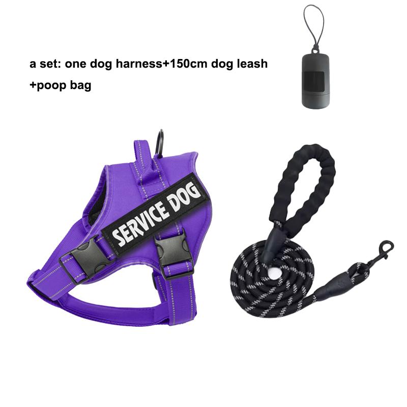 Премиальная шлейка для служебной собаки Светоотражающая, дышащая и регулируемая - Идеально подходит для питомцев эмоциональной поддержки всех размеров В комплекте 4Rem