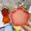 Ceramic Underglaze Color Plum Blossom Small Plates Sauce Flower Plate Pet Spitting Bone Trays Unique Tableware Ice Cream Bowl