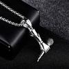 Silver Microphone Necklace Titanium Steel Hip Hop Necklace New Pendant Necklace  Men Women