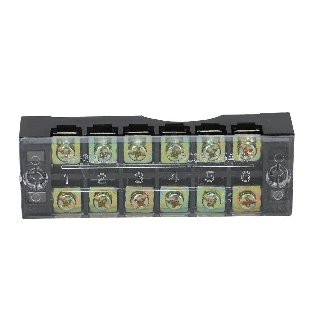 4Pcs Terminal Strip Block TB Fixed Large Current Copper Contactor Circuit Terminal Block 600V 35A 6