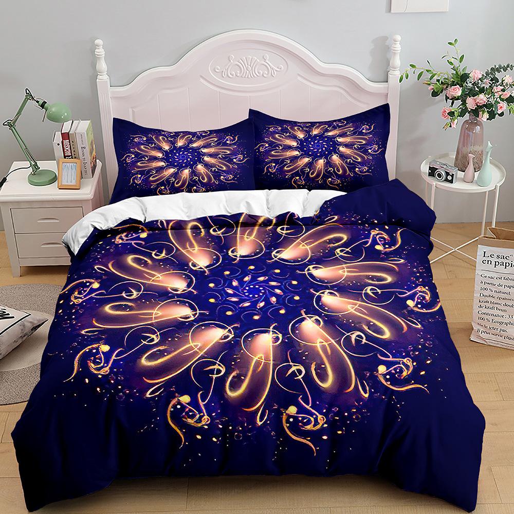 Богемный принт Набор стеганого одеяла из трех предметов, Домашний текстиль Постельные принадлежности