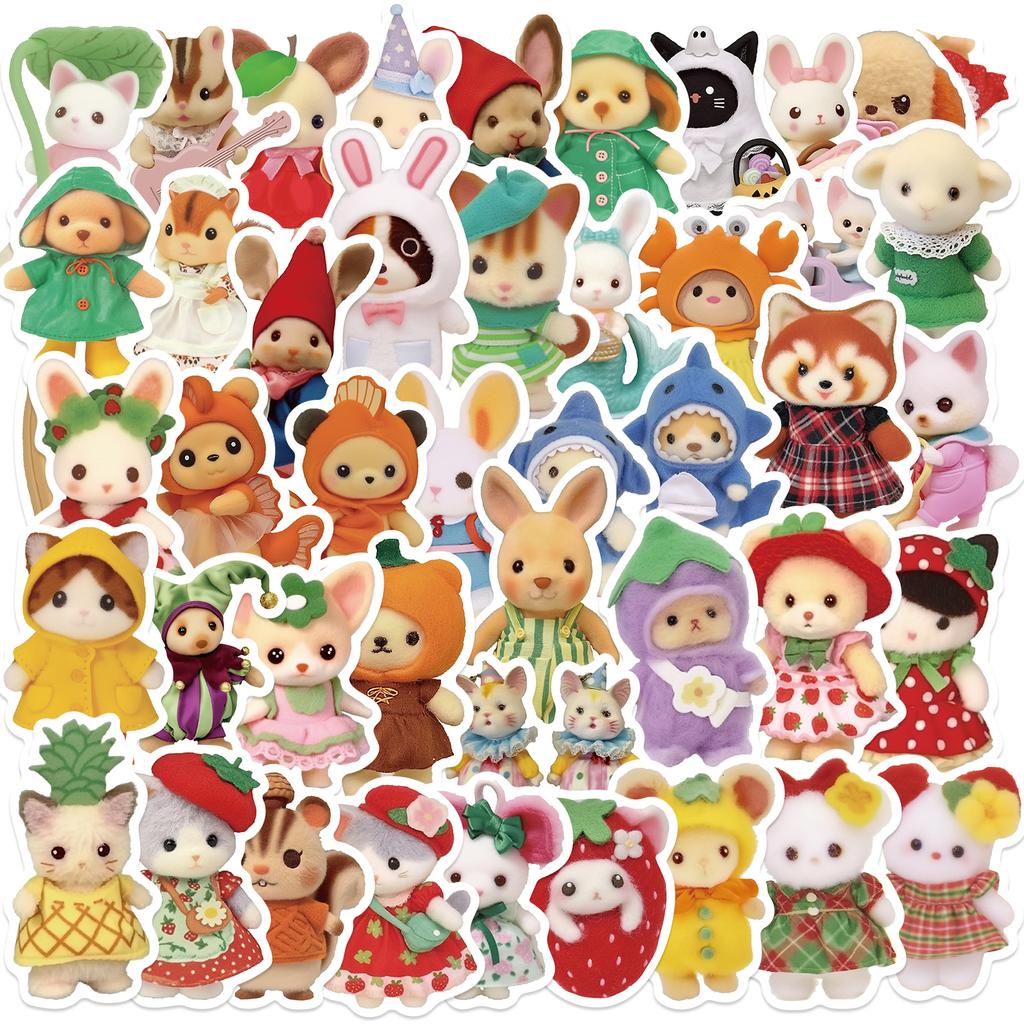 60Pcs Fruit Critter Animal Stickers Waterproof Vinyl Decals Diy Laptops Water Bottles Phones Decorative Stickers Toy