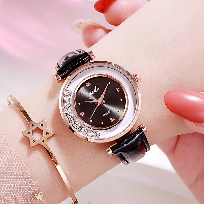 CQ369 Женские часы с переливающимися стразами водонепроницаемые студенческие часы часы из кварца класса люкс часы подарок часы для женщины