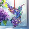 Acrylic Colorful Hummingbird Sun Catcher Hanging Pendant with Lanyard Easy To Install Bird Window Crafts Hanging Decor