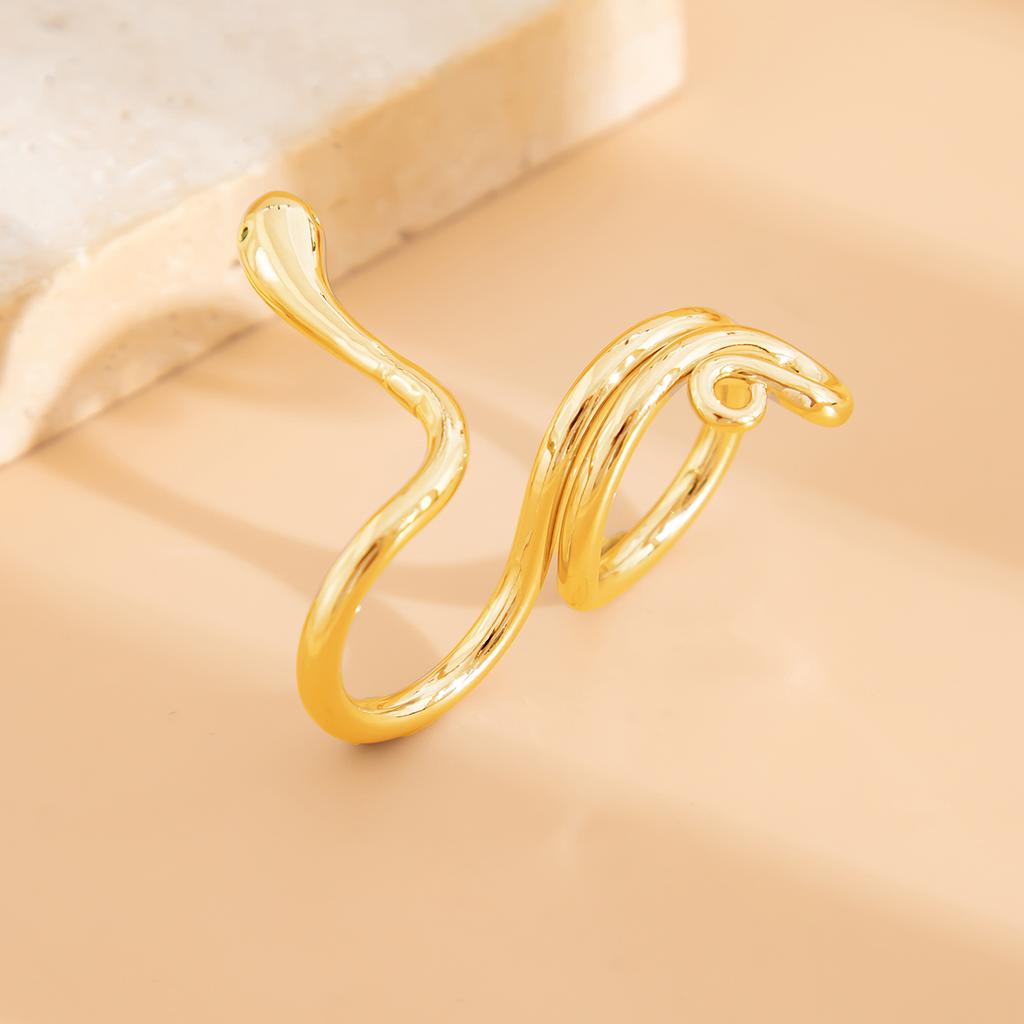 Ingemark 6 Styles Unique Large Petal Flower Twisted Wave Rings for Women Vintage Geometric Adjustable Ring Jewelry Steampunk Men