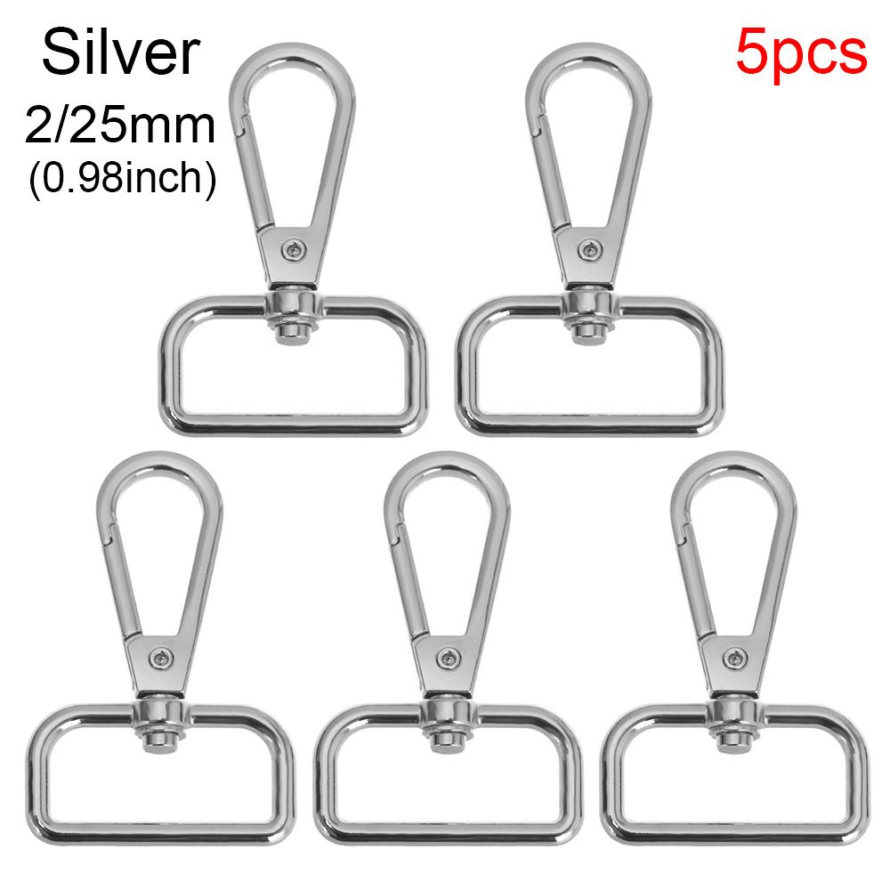 5pcs Hardware DIY KeyChain Split Ring Collar Carabiner Snap Bags Strap Buckles Lobster Clasp Hook