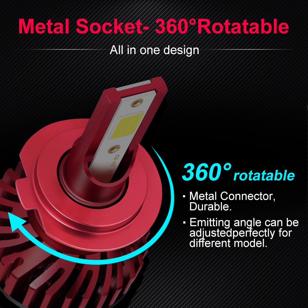 2 шт.H4 H7 светодио дный H1 H3 H8 H11 HB3 9005 HB4 9006 H27 880881 светодиодные лампы мини автомобильные фары лампы 10000LM 50 Вт авто фары 12 В 24 В