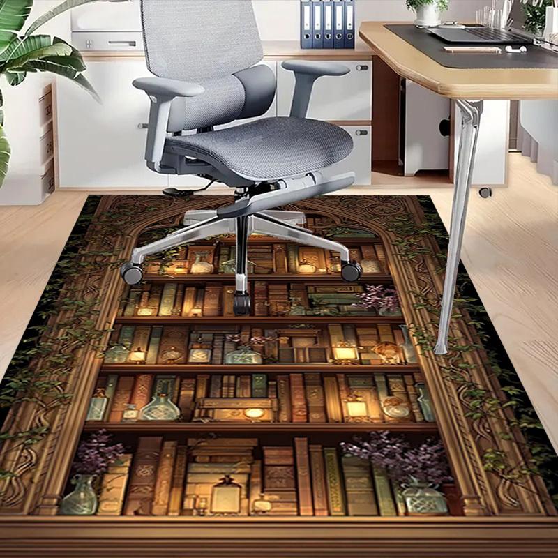 1PC Bookshelf Library Non-Slip Floor Carpet Compatible for Office&Living Room&Bedroom&Dining room - Flat-Weave Machine-O346