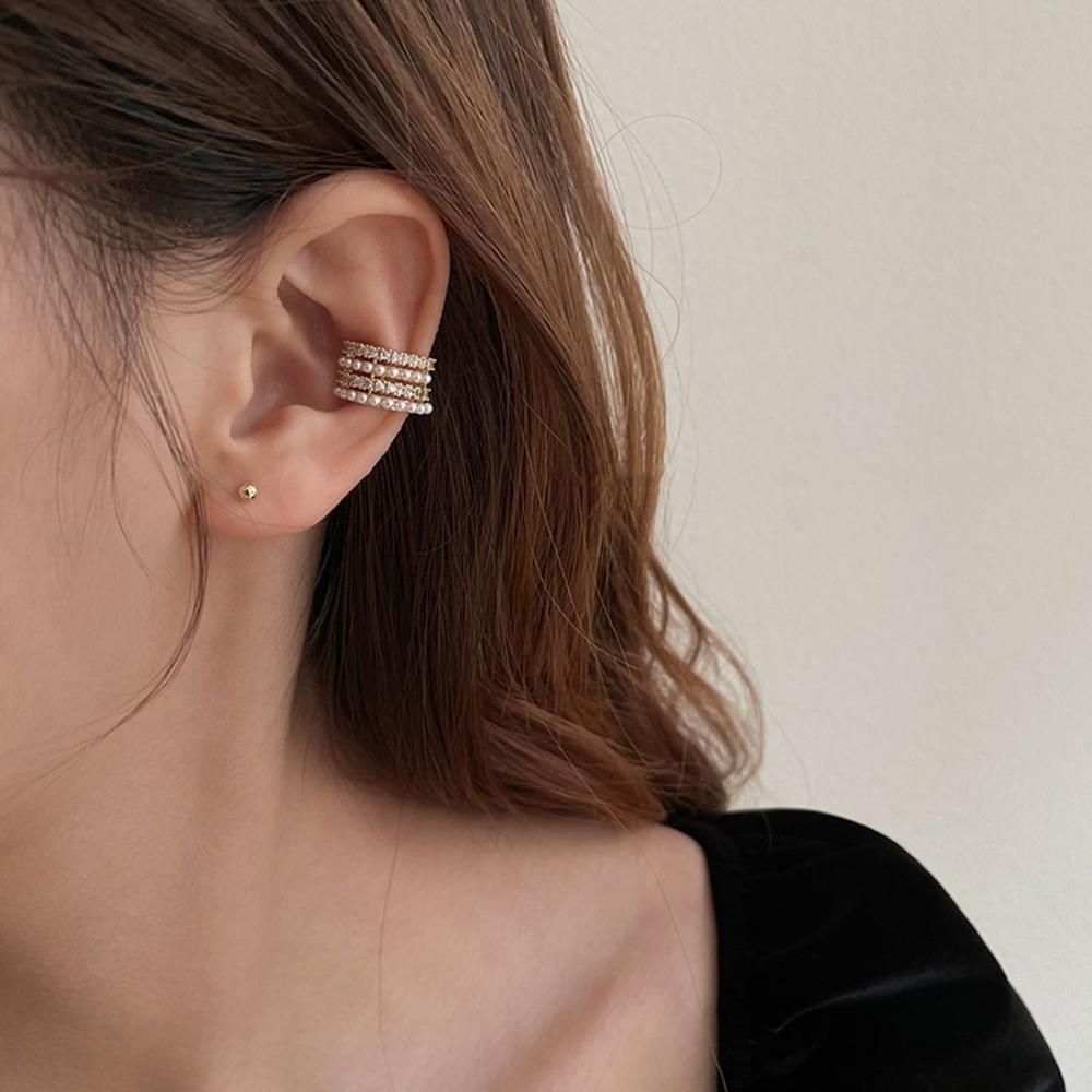 Piercing Jewelry Gifts Korean Earrings for Women Cartilage Clip Earrings Pearls Ear Clips Ear Cuff