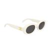 Celine Logo Mirrored Leg Acetate Oval Sunglasses Unisex sunglasses White CL40194U25A25A