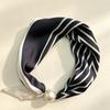 Spring and Summer French Light Luxury Small Square Scarf Pearl Necklace Magnetic Buckle Lazy Silk Scarf Women's Scarf Collarbone Chain Scarf