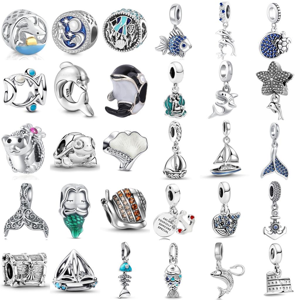 Новые Шармы Серии Океан Русалка Дельфин Парусник Бусина Подходят к Оригинальному Браслету Coppereuropeans Женские Украшения Подарок