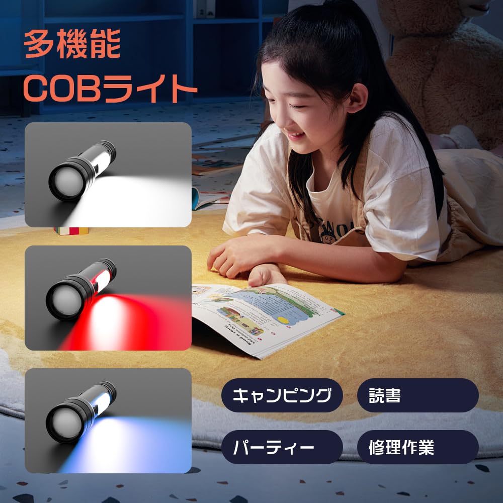 Мощный фонарик для подготовки к стихийным бедствиям Люмены с COB Рабочий ручной свет с 9 уровнями яркости USB IP56 Водонепроницаемый и Большой Мощный Высокий SOS