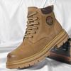 Модная обувь для активного отдыха, новые мужские зимние плюшевые ботинки для снега, универсальные мужские высокие ботинки для ходьбы, стильные мужские ботинки для мотокросса на шнуровке