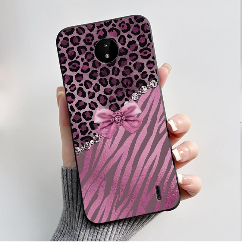 For Nokia C10 C20 C20 Plus Phone Case Luxury Fashion Butterfly Flowers Black Soft TPU Full Protective Cover For NokiaC10 Casing