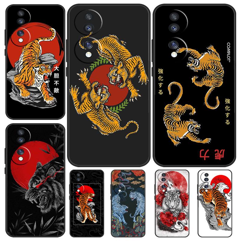 Кейс Tiger Red Sun Japan Art для Honor X9b X9a X8a X7a X6a X6 X7 X8 X9 8X 9X Honor Magic 5 Pro 50 70 90 Lite Чехол