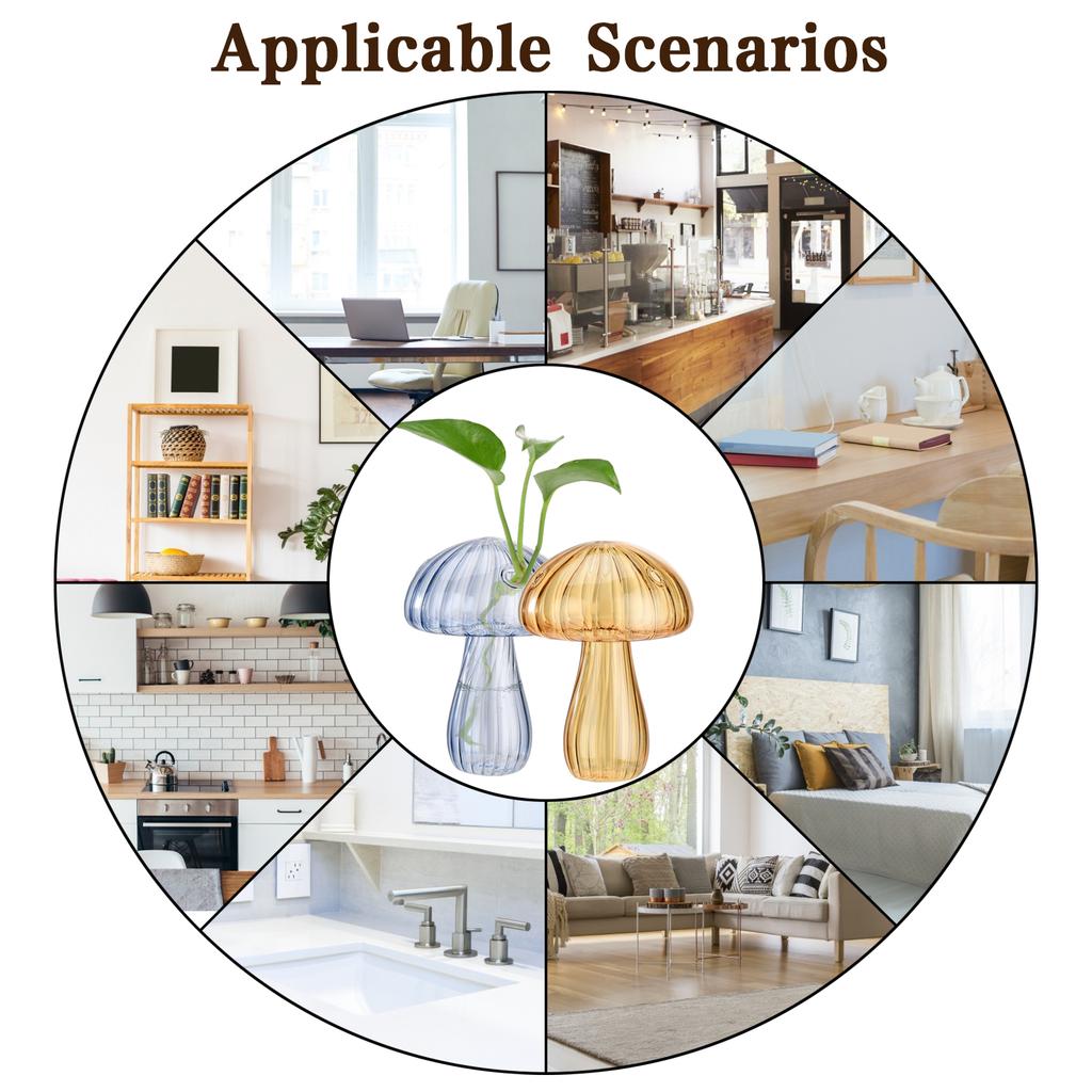 Ваза Гриб Элегантный Домашний Декор Гидропоника Стеклянная Ваза Водное Растение Стеклянный Контейнер