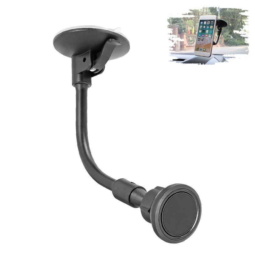 Magnetic Mount Flex Neck Suction Cup Car Phone Mount for Windshield, 360 Adjustable Magnetic Head Universal Cell Phone Holder