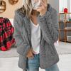 Fleece Coat for Women Oversized Zip Up Hooded Jacket Fuzzy Open Front Hoodie Fall Winter Thermal Outwear