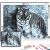 5D DIY Алмазная вышивка Животное Белый Тигр Алмазная картина Мозаика Украшение дома