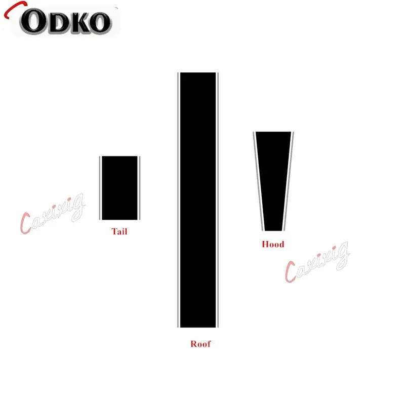 Car Bonnet Racing Sport Stripes Auto Engine Cover Decals Hood Roof Tail Trunk Decor Stickers Fit On 3-5 Door For Skoda Citigo
