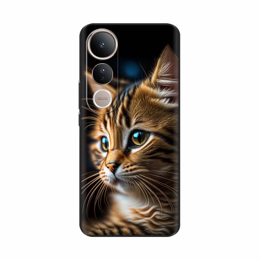For Vivo V50 Lite 5G 4G Case Luxury Printed Black Soft TPU Silicone Shockproof Bumper Cover For Vivo V50Lite 4G Phone Case Funda