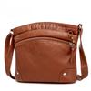 Soft PU Leather Shoulder Bag Women Retro Messenger Bag Double Zipper Female Crossbody Bag Big Capacity Daily Handbag