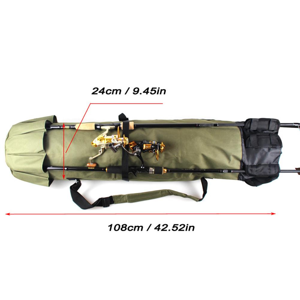 Waterproof Fishing Rod Bag Multifunctional Foldable Cylindrical Multiple Pockets F86 Storage Bag