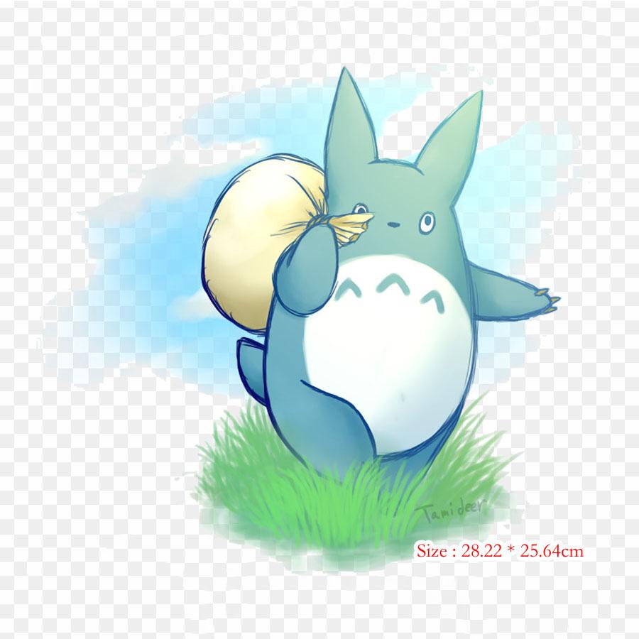 Totoro Kawaii Kawaii Drawing Iron On Patches For Clothing Applique Stickers On Clothes Heat-Sensitive Custom Patch