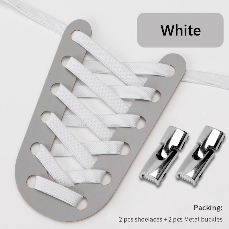 NO.8 4Pcs Cross Lock Shoelaces Without Ties 8MM Width Elastic Laces Sneakers Kids Adult No Tie Shoelace Rubber Bands Shoes Accessorie