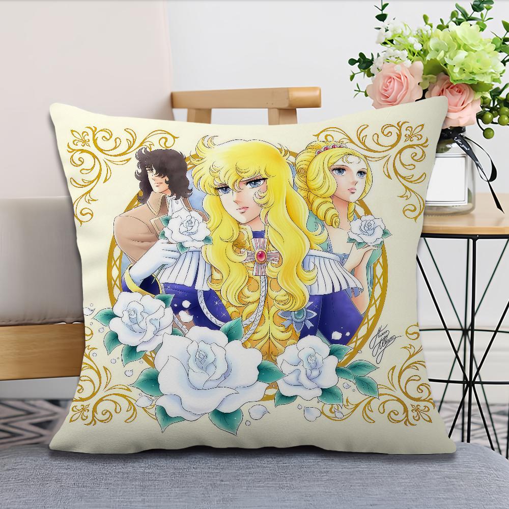 Manga Anime L-Lady O-Oscar Soft Pillow Case For Sofa Living Room Home Office Decor Protective Covers The R-Rose Of V-Versailles