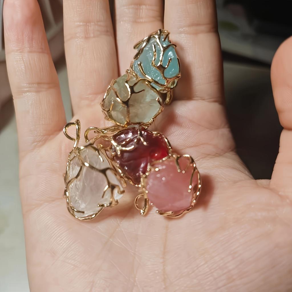 2 шт. DIY заготовки для кулонов в форме дерева из кристаллов для изготовления ювелирных изделий, подходящие для проектов своими руками, кулон с окантовкой ручной работы с кольцом из драгоценных камней