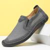 Мужские кроссовки ручной работы Слипоны Лоферы Дышащая сетка Повседневная обувь Мужские мокасины для вождения Лето