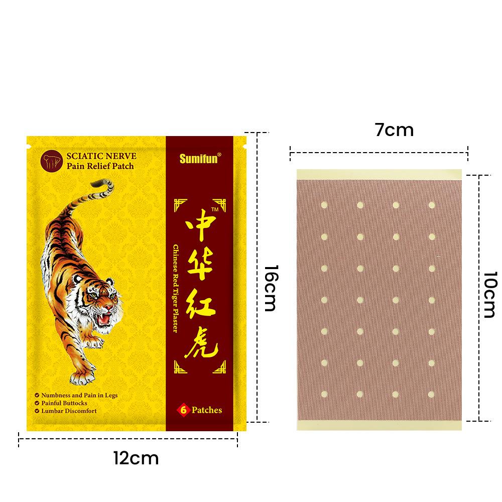 6 шт./пакет, пластырь от боли, китайский пластырь, тигровый бальзам, дышащий, для облегчения боли в коленном суставе, массаж шеи, мышц, тела, травяной пластырь