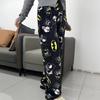 Cartoon Cat Fleece Christmas Pajama Pants for Women