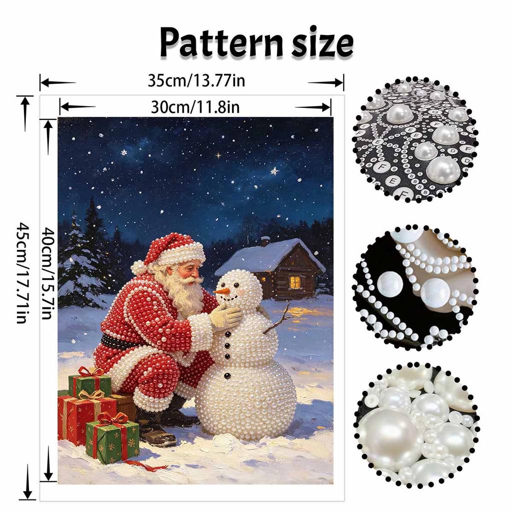 Christmas Pearl Painting Kit Handmade DIY Santa Claus And Snowman Home Decoration Painting