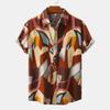 Men's Hawaiian Vacation Casual Cotton Linen Top Printed Short Sleeve Floral Shirt