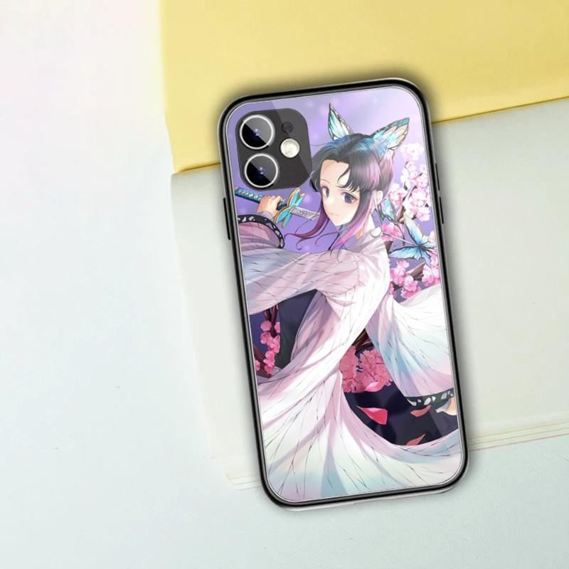 Милый чехол для телефона Кочо Шинобу для iPhone 14 13 12 11 XS X 8 7 6 Plus Mini Pro Max SE 2022 Черный ПК ТПУ Стекло Чехол для телефона