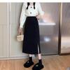 High-Waist Slimming A-Line Midi Skirt with Slit - 2024 Korean Style Summer Fashion for Petite Women