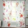 Прозрачные шторы с цветами и листвой для гостиной, спальни, детской комнаты, тюлевые занавески для окон