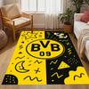 Нескользящие коврики с логотипом Bvb 09 в стиле Splatter Art - Полиэстер, Декор для дома, Подходят для спален, гостиных, прихожих, студий и в качестве декора