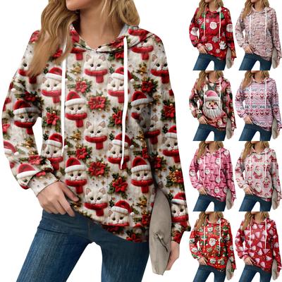 Толстовки для женщин оверсайз зимние милые свитшоты пуловер трендовая осенняя одежда