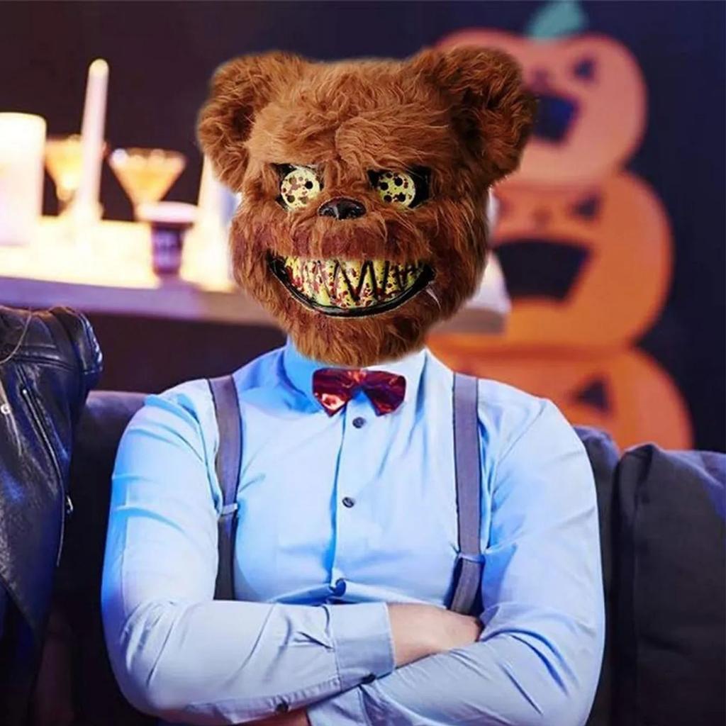 Хэллоуин жуткая плюшевая маска реалистичный внешний вид соответствующий размер реквизит для Хэллоуина для ужасов тематика P